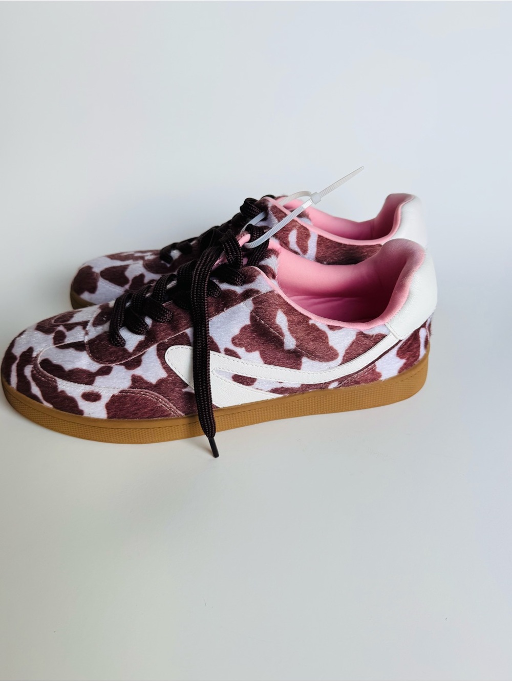 Dolce Vita Cowprint Low-Top Sneakers - Pink/Brown/Tan